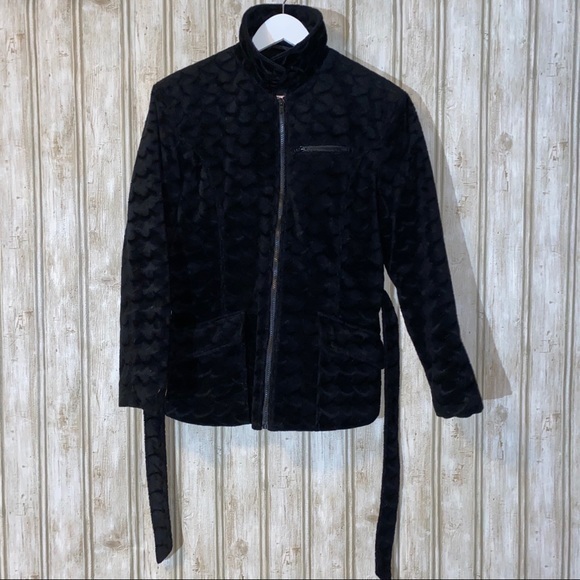 Giacca Scuptured Velvet Feel Black Peacoat Small - Picture 1 of 7